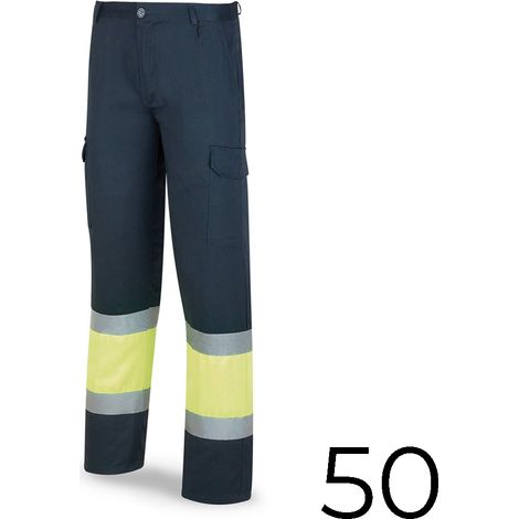 Pantaloni ad alta visibilità in poliestere/cotone bicolore blu/giallo taglia 50 388pfxyfa/50 mark