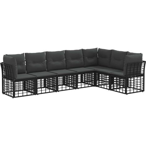 Maison Exclusive - Outdoor-Sofagarnitur Schwarz Polyester