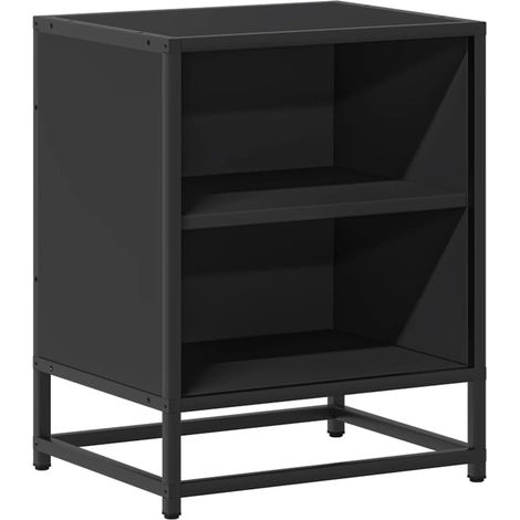 Maison Exclusive - Comodino Nero 40x31x50 cm Legno Multistrato e Metallo