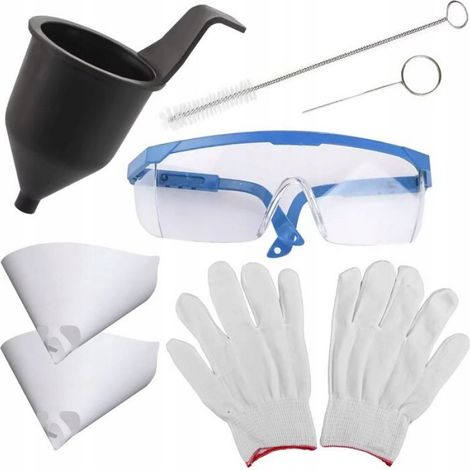 Accessoires pour Pulvérisateur de Peinture - Gobelet Viscosité - Brosse Nettoyage - Aiguille Nettoyage - Protection Visage et Mains - Lot de 8 Pièces (1/5)