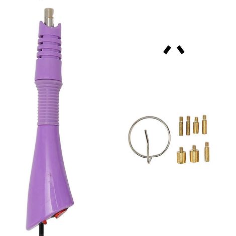 Applicateur thermocollant à 7 embouts, anneaux en fer, machine à thermocoller en métal à économie d'énergie pour vêtements (violet) (1/4)
