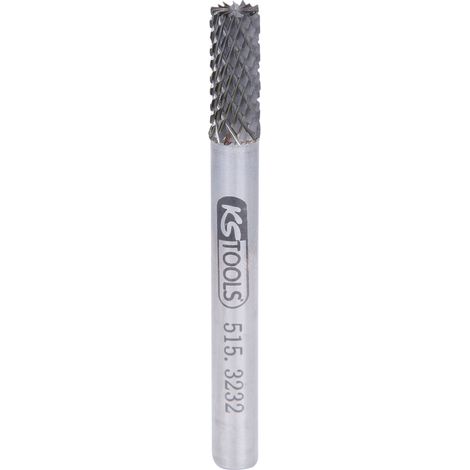 KS Tools HM Zylinder-Frässtift Form A mit Stirnverzahnung, 6 mm (1/4)