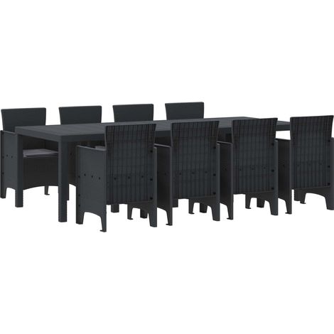 Maison Exclusive - Set da Pranzo per Giardino 9 pz Antracite Polipropilene (1/5)