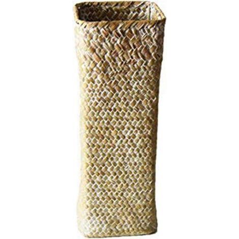 Grand vase en rotin et panier en bambou - Élégant élément de décoration blanc pour la maison. le bureau ou les centres de table d'événements (1/5)