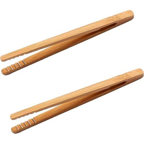 Wiederverwendbare Toastzange aus Bambus – Toasterzange aus Holz zum Kochen und Halten – ideales Küchenutensil (1/5)