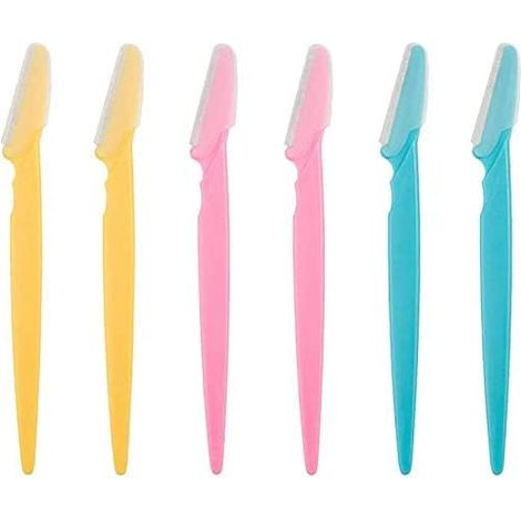 10 cuchillas de afeitar para estilizar las cejas, recortadoras de precisión, mezcla de colores.