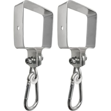 Juego de 2 ganchos de columpio con mosquetón de 90x90 mm, ganchos de manguito para collar de columpio - Soporte de gancho de mosquetón cuadrado (1/5)