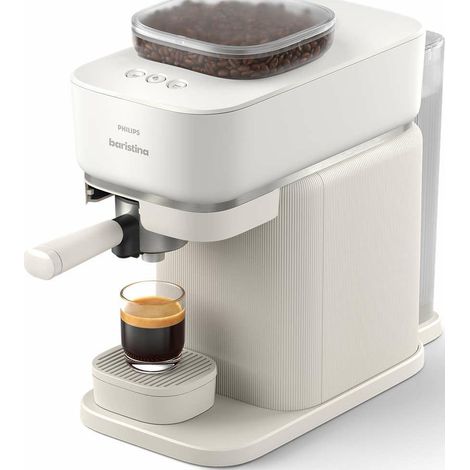 Philips Baristina Máquina de café blanca con molinillo