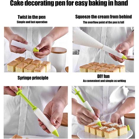 Silikon-Lebensmittelstift für Kuchen und Desserts, DIY-Gebäckdekorationswerkzeug, Küchenzubehör-Set mit Spitzen. (1/5)