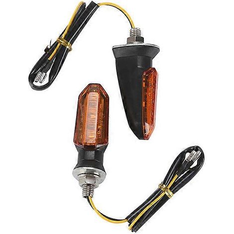 Lot de 2 clignotants LED ambre pour moto, avant et arrière, étanches, fixation par boulon M8, compatibles avec quads, SSV et scooters. (1/4)