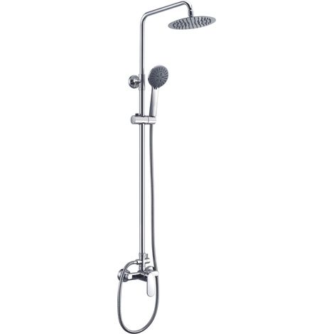 Columna de ducha extensible 90-140 cm de acero inoxidable con rociador redondo de Imex (1/5)