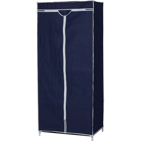 ARMADIO IN TESSUTO STAND APPENDIABITI DA TERRA STENDER PORTA ABITI PORTATILE Blu