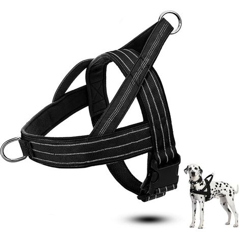 Chien Anti Traction, Harnais Anti Traction pour Chien Réfléchissant Réglable, (M/L)