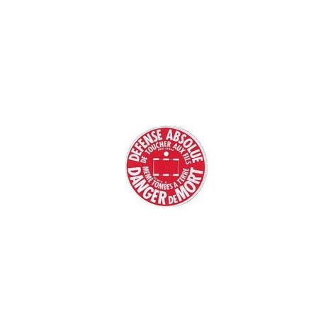 Disque alu d'avertissement sur réseau Ø 105mm EDF PR61 pour 3 vignettes 13x20mm AE-()-J CATU AY-855