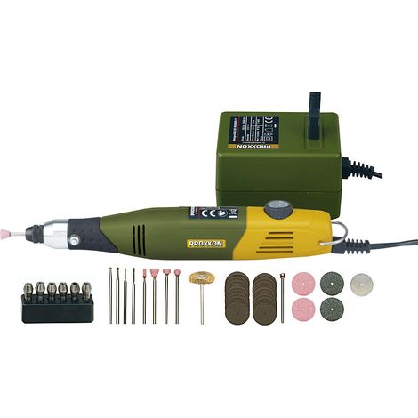 Proxxon – Set de gravure pour modélistes – Perceuse-fraiseuse MICROMOT 60/E – Puissance 40W – 5000 à 20000 tr/min – 34 accessoires inclus