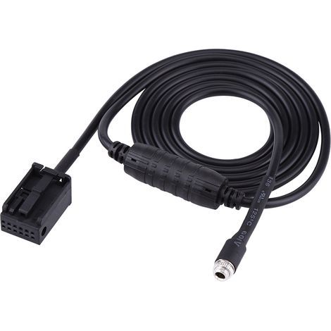 Qiilu Câble Adaptateur auxiliaire de Voiture câble Adaptateur auxiliaire Femelle Noir adapté pour E85 E86 Z4 CD X3 E83 12 Broches pour (1/5)