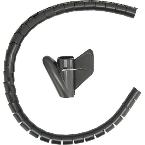 Organisateur de manchons de câbles, gestion des fils enroulés, Tube d'enroulement, Type ouvert avec Clip, 10 mètres, diamètre noir 16mm (1/5)