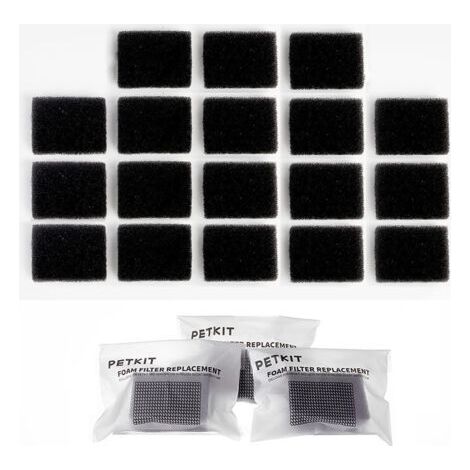 Paquet de 18 filtres en mousse de remplacement compatibles PETKITEversweet 3 Pro/Solo 2/Solo SE pour pompes sans fil, fontaines d'eau pour animaux de compagnie (1/5)
