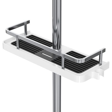 MIMOSON-Étagère de douche sans perçage pour barre de douche, salle de bain, hauteur réglable, pour barre de douche d'un diamètre de 18 à 25 mm (1/5)