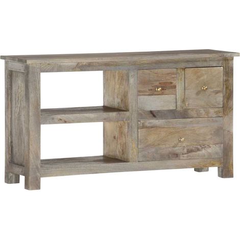vidaXL Meuble TV 100x30x55 cm Bois de manguier massif (1/5)
