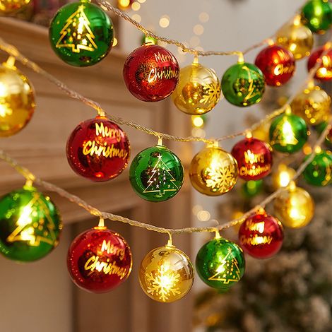 Guirlande Lumineuse Noël - 20 Ampoules Boules Neige LED - 3 Mètres - Extérieur Intérieur Jardin Balcon Patio Arbre Décoration Fête Mariage - 1 Pièce (1/3)