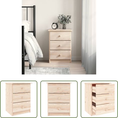 Bois de pin massif - Table de chevet ALTA 41x35x55,5 cm bois de pin massif (1/5)