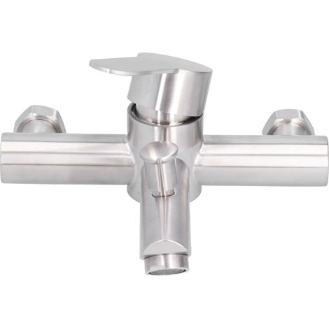 Dreifach-Duscharmatur aus gebürstetem Edelstahl G1/2, Warm- und Kaltwassermischer für Badewanne (1/5)