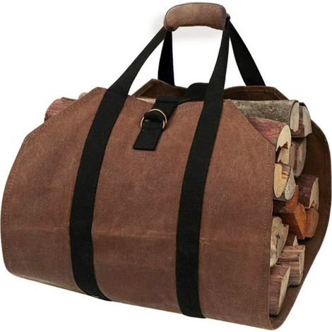 MINKUROW Bolsa De Transporte De Leña, Bolsa De Lona Para Leña, Bolsa De Transporte De Leña Resistente Al Agua, Accesorios Plegables Para Chimenea, Ideal Para Estufas De Leña, Camping, Playa (Csfe 98×4 (1/5)