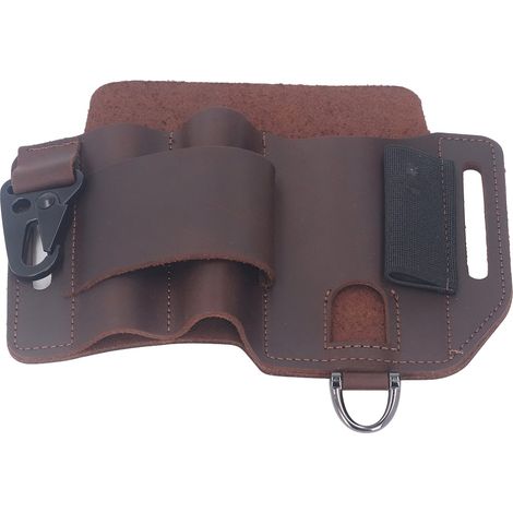 Étui ceinture multifonction en cuir pour outils EDC, organisateur quotidien professionnel - Idée cadeau homme marron (1/5)