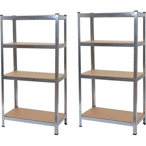 2x étagères pour charges lourdes 160 x 80 x 40 cm capacité de charge 320kg chacune en métal gris et MDF 040007484