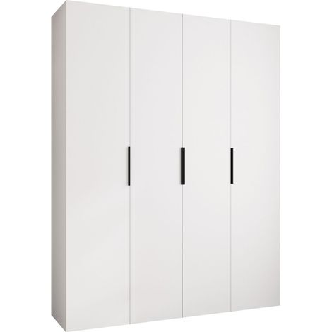 Armario Hartford 574, Negro, 246x190x42cm, Puertas de armario: Con bisagras, Número de estantes: 12 (1/5)