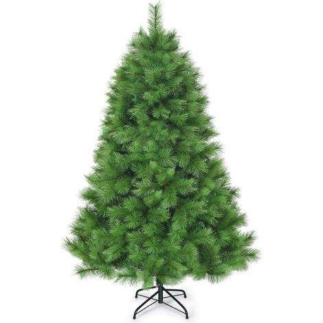 COSTWAY Árbol de Navidad Artificial de 210 cm Árbol de Navidad de con Soporte de Metal y Agujas de PVC Navidad Decoración para Hogar Oficina Fiesta Altura 180cm (1/5)