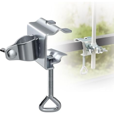 Support Parasol Balcon, Support Parasol Balustrade Porte Parasol Balcon Pied de Parasol Balcon Clip Parasol Balcon Clip de Parasol en Métal pour Balustrade de Balcon ou Tables,Ø21-32mm (1/5)
