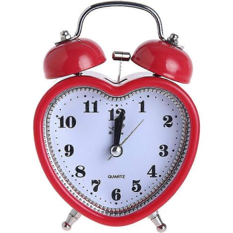 Réveil silencieux en forme de cœur avec veilleuse intégrée, idéal pour les chambres d'enfants et de filles. Fonction snooze/réveil. Cadeau idéal. (1/4)