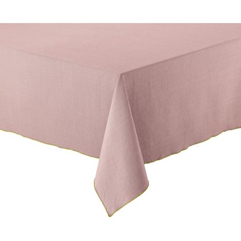 Nappe de Table Carrée en Coton 100% Recyclé, Coloris Parme, 140 x 140 cm - PANGIVO