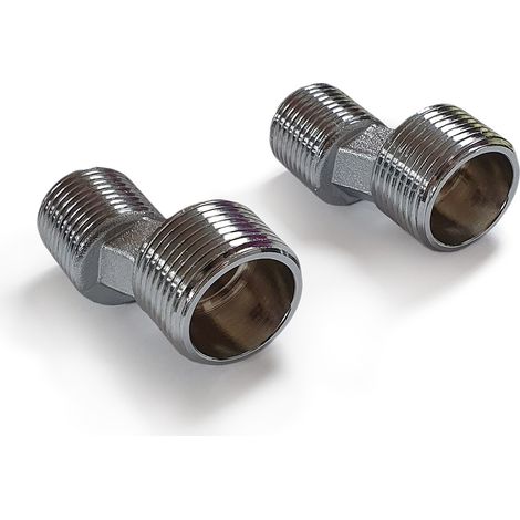 ROUND METAL BATHROOM BAR SHOWER FITTING KIT S-UNION REDUCER CONCEALING PLATES (1/5)