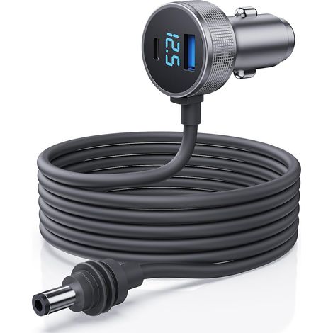 Starlink Mini-Kabel, Starlink Mini 3-in-1-Autoladegerät mit DC-Netzkabel und 12V-48V-Zigarettenanzünderadapter mit Digitalanzeige, langlebigen USB-C-PD-40W- und USB-A-35W-Anschlüssen, geeignet für LKW