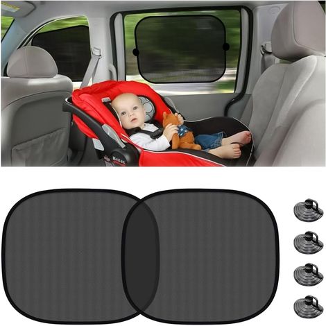2 Pièces Pare-Soleil pour Vitres Latérales Voiture, Pare-Soleil Vitres Contre L'éblouissement Et Les Rayons du Soleil Ventouse, Protection Solaire pour Siège De Voiture Et Bebe(44x36cm)