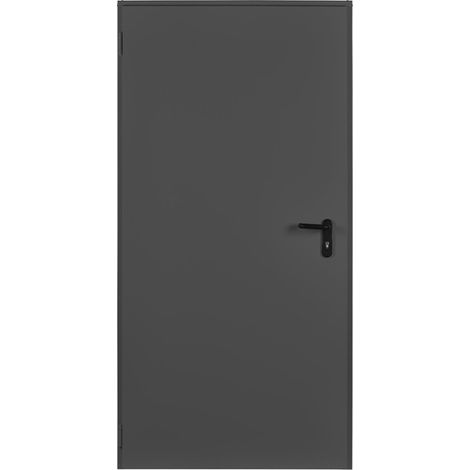 4M – Porte métallique industrielle isolée réversible 890x2150mm – RAL7016 – 3 côtés recouverts – Isolation thermique 1,2 W/m²K