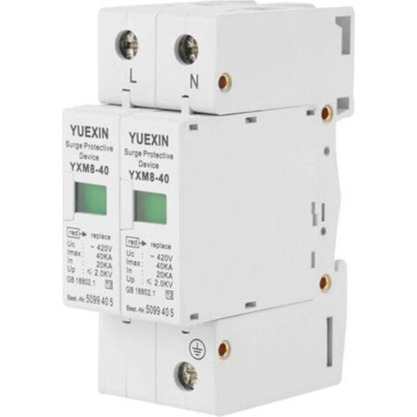 220V 40KA 2P Parafoudre Protecteur de Surtension Domestique Voltage Surge Arrester Device Dispositif de Contre les Surtensions (1/5)