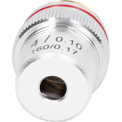 Achromatisches Mikroskopobjektiv, silberfarben, 4-fache Vergrößerung, mit 20,2-mm-Standardanschluss (1/5)