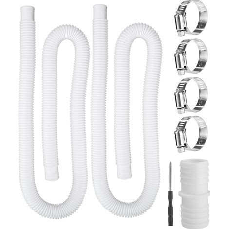 2Pcs Tuyau Piscine 32mm, 150cm Tuyau de Rechange tuyau pompe piscine avec 4 clips de fixation et 1 raccord, pour Piscine et Pompe de Filtration (1/5)