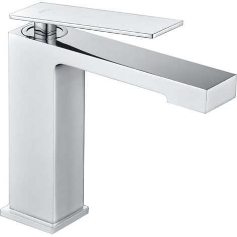 IMEX grifería monocomando para lavabo acabado cromado cuerpo en latón y zama cartucho cerámico Ø26 mm tubos flexibles 38 cm modelo Pisa Imex-BDP048-1
