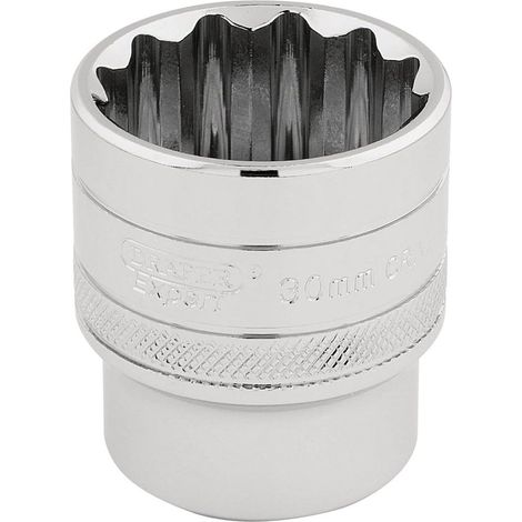 12-Kant-Steckschlüssel, 30 mm – 1 Stück – Chrom-Vanadium-Stahl – 1/2-Zoll-Antrieb – Für Kfz- und Industrieanwendungen – Polierte Oberfläche