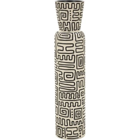 Vase Design "Nairobi" 65cm Blanc & Noir
