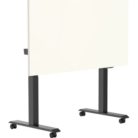 Bureau mobile, pliable et réglage électrique - 160x80 cm - Structure noire - Blanc