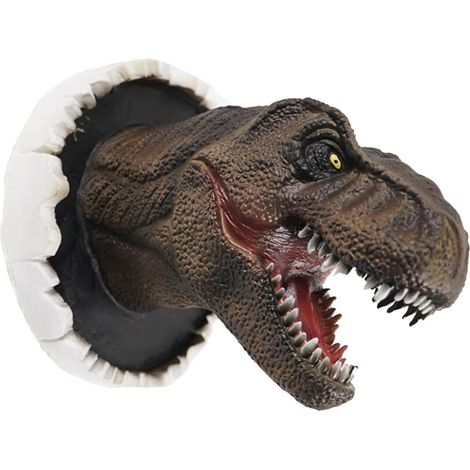 3D-Dinosaurier-Wandskulptur, Dinosaurierkopf aus Kunstharz, realistische 3D-Dinosaurierstatue, für die Kinderzimmerdekoration zu Hause, 22 x 16 x 14 cm