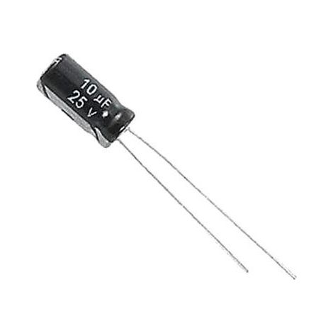 Condensatore elettrolitico 10uf 25vdc 105ºc Dimensioni 5x11mm 10mf25v/105/radiale