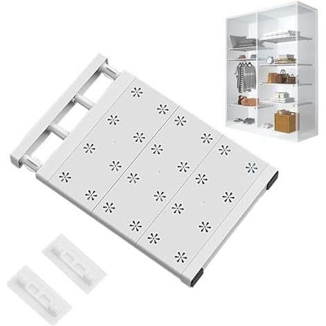 Étagère intérieure Yixinly pour penderie, étagère extensible pour placard, étagères réglables pour penderies, placards et salles de bains, largeur 35 cm, longueur réglable de 30 à 40 cm