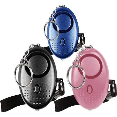 3-teiliges persönliches Notfallalarm-Set, 130 dB Sicherheitsalarm mit LED-Taschenlampe für Kinder/Frauen/Senioren (1/5)